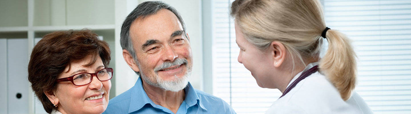 A stroke doctor consults with patients.