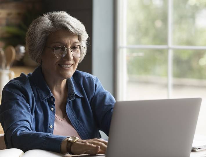 Woman working with laptop