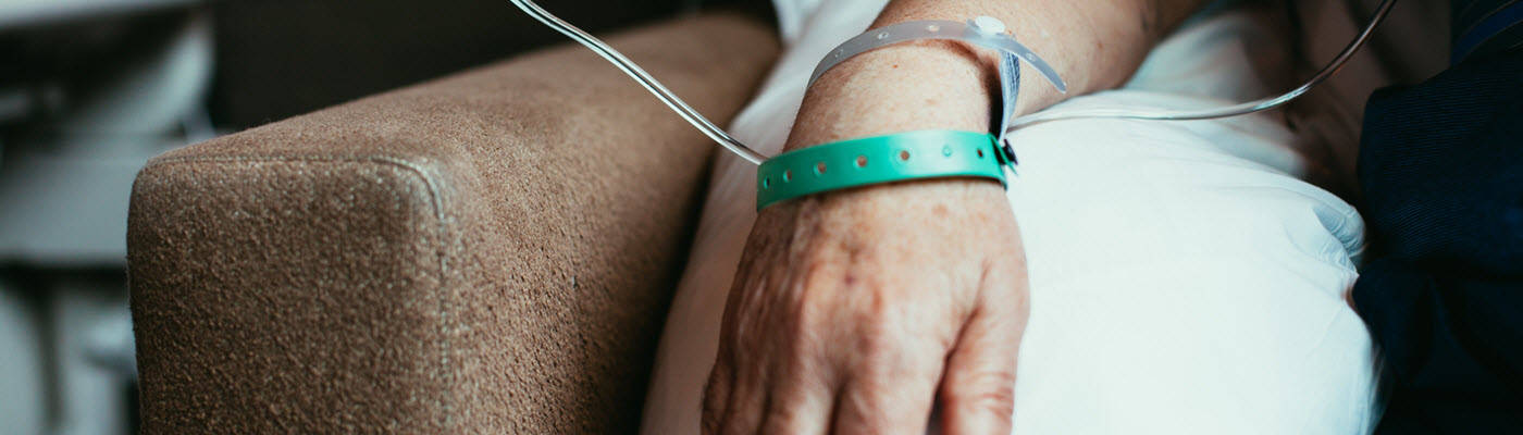 Person getting an IV infusion