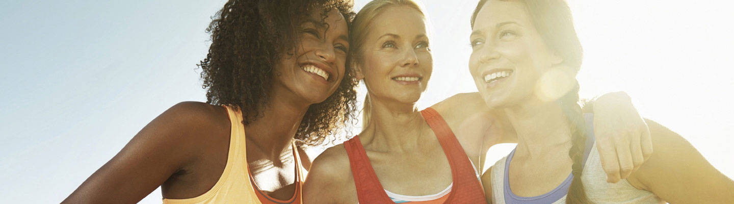 Women getting ready for yoga class